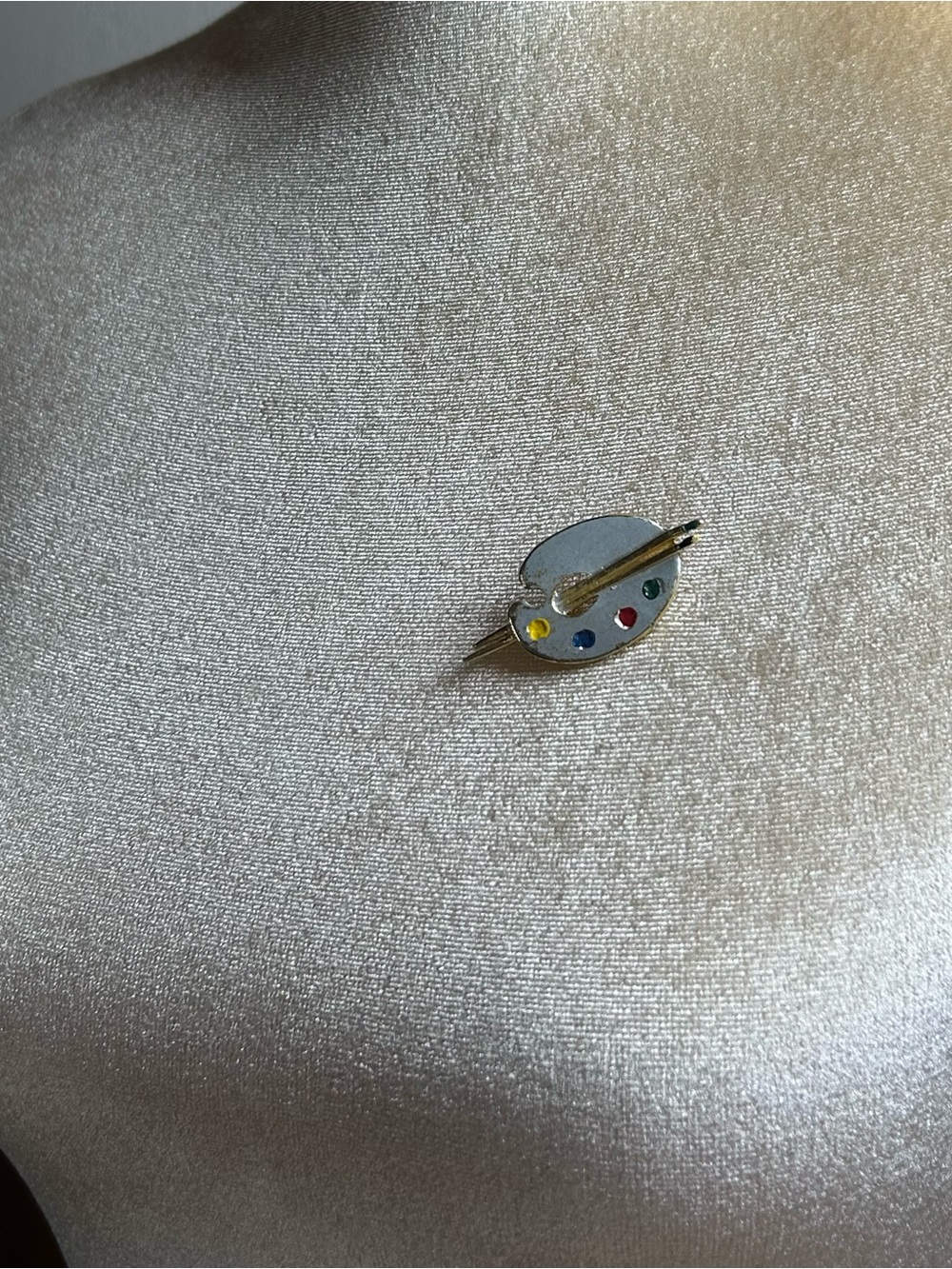 vintage enamel artist palette brooch - Picture 6 of 7